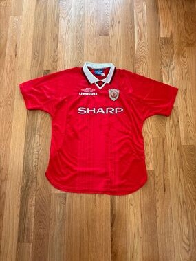 Manchester United 1999/2000 UCL Champions League Winners Umbro Home Kit Top XL